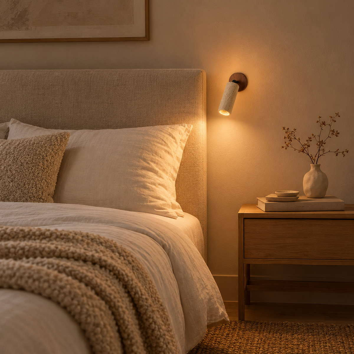 Applique Japonaise Marron — mise en situation chambre