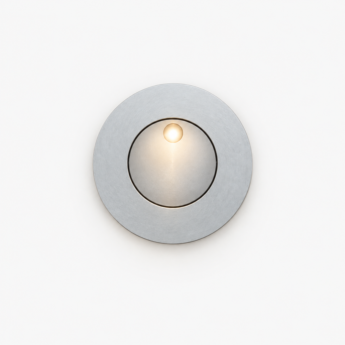 Applique Liseuse Argent Rond Blanc Neutre 4000K — photo produit fond gris