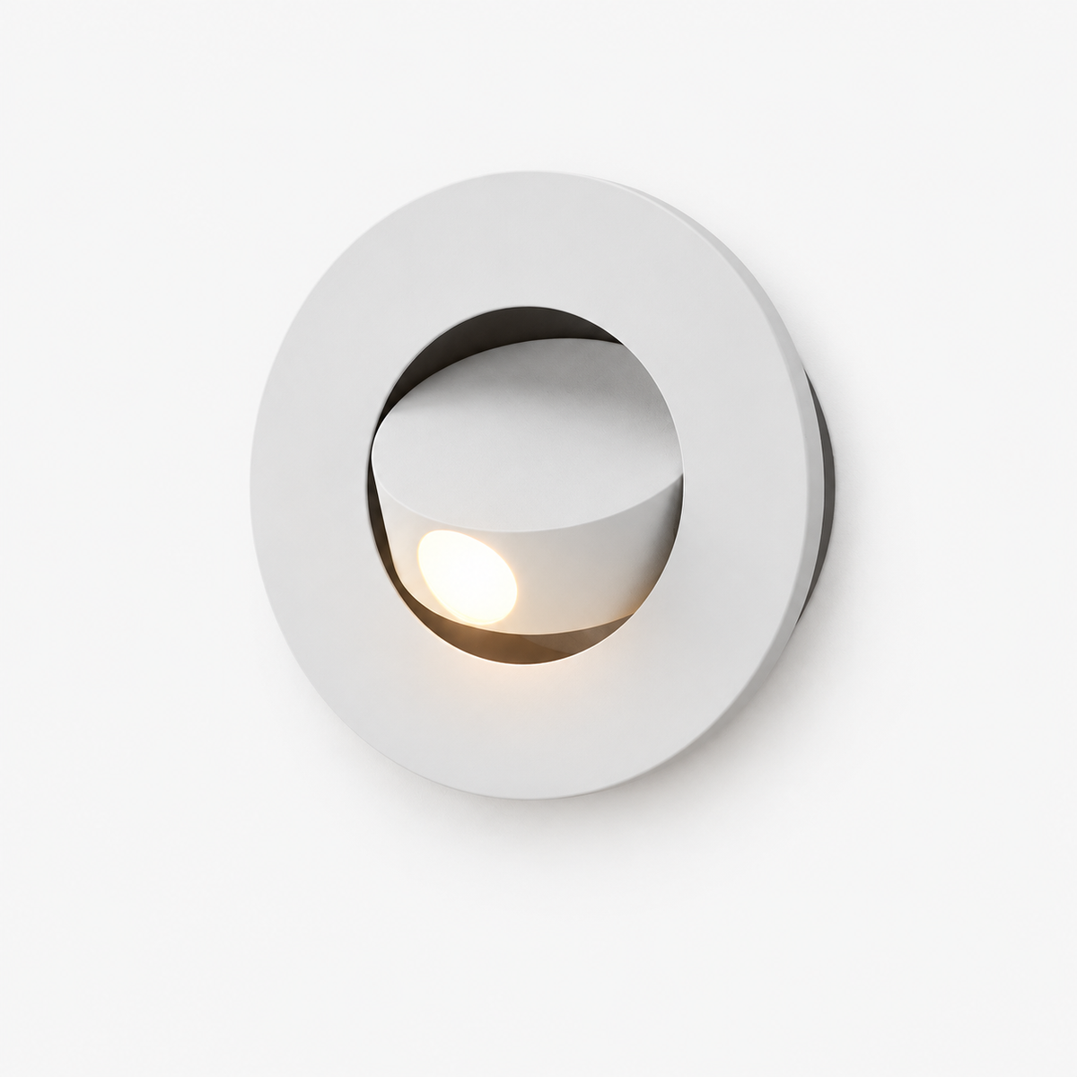 Applique Liseuse Blanc Rond Blanc Neutre 4000K — photo produit fond gris