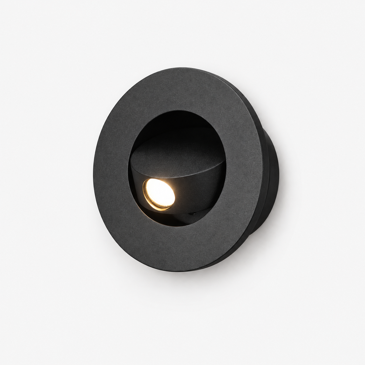 Applique Liseuse Noir Rond Blanc Neutre 4000K — photo produit fond gris