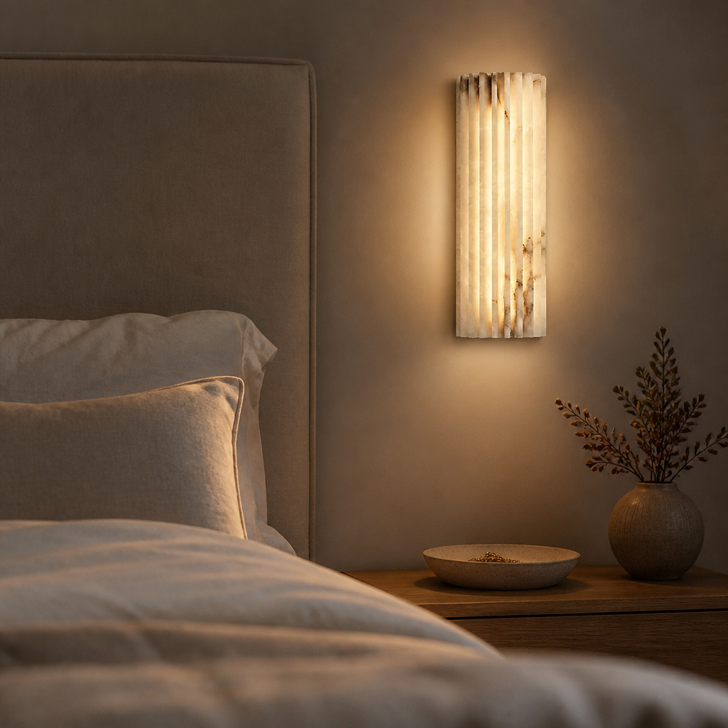 Applique Marbre Cannelé Style Italien — mise en situation chambre
