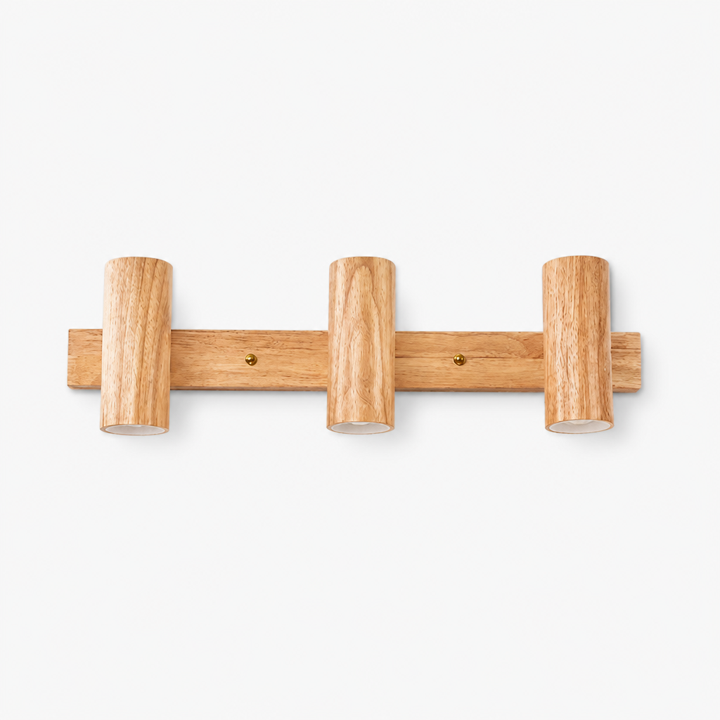 Applique Murale Bois Orientable Nordique Bois — photo produit fond gris