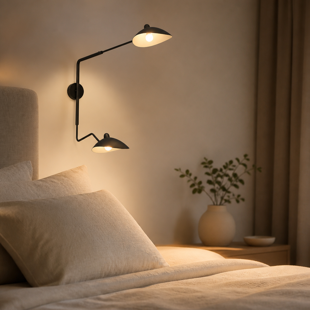 Applique Murale Design Bras Articulé — mise en situation chambre