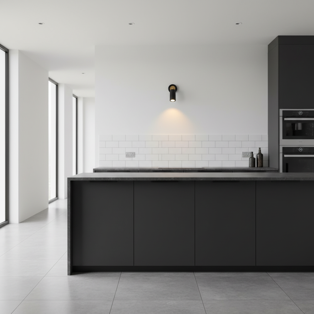 Applique Murale Spot Orientable Noir — mise en situation cuisine