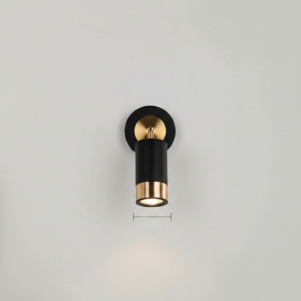 Applique Murale Spot Orientable Noir et Or — photo produit fond gris