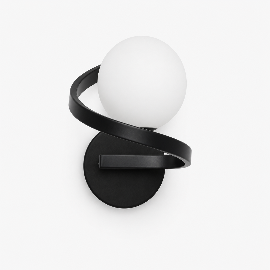Applique Murale Verre G9 7W Or ou Noir Noir — photo produit fond gris