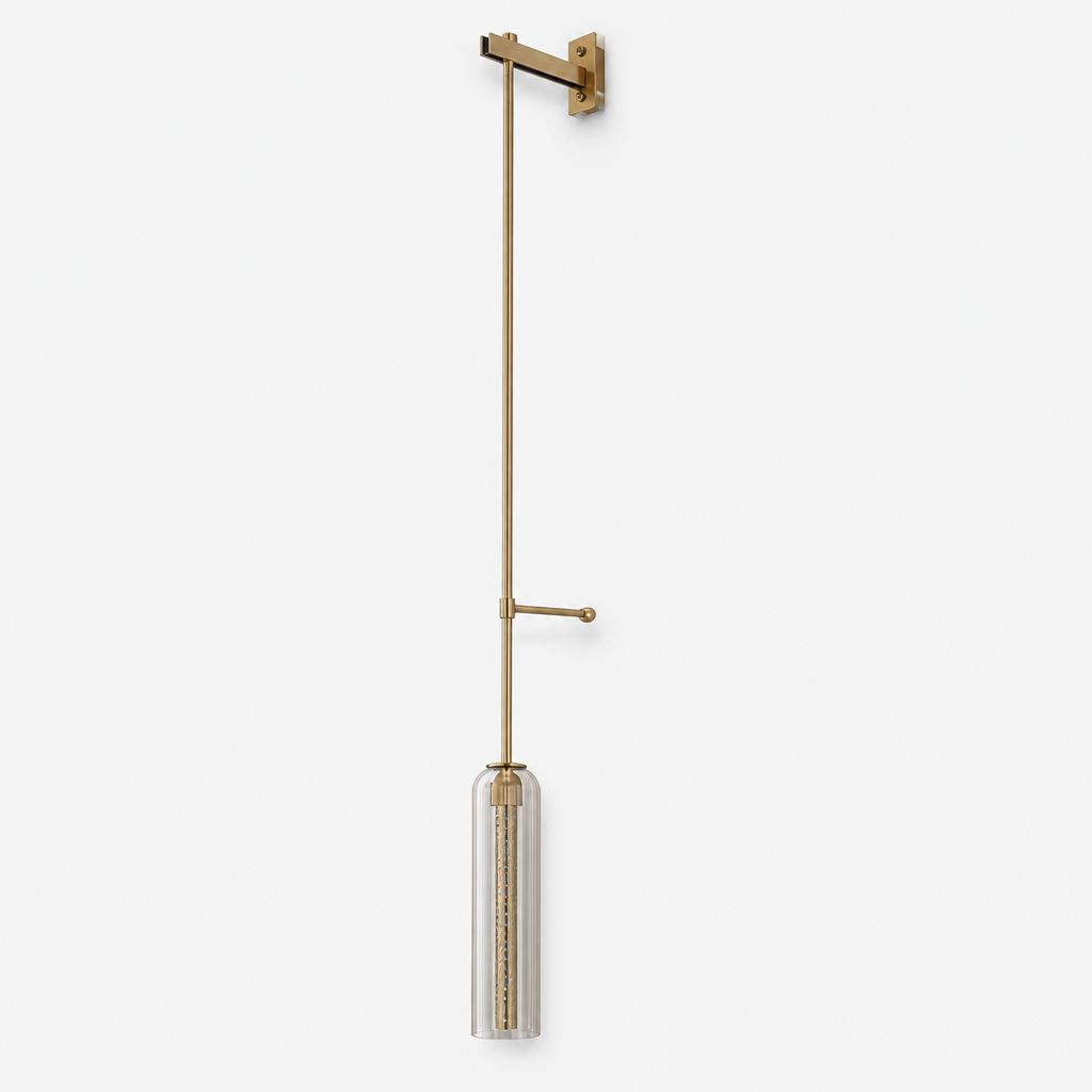 Applique Murale Verre Tube Nordic Design Ambre - C — photo produit fond gris