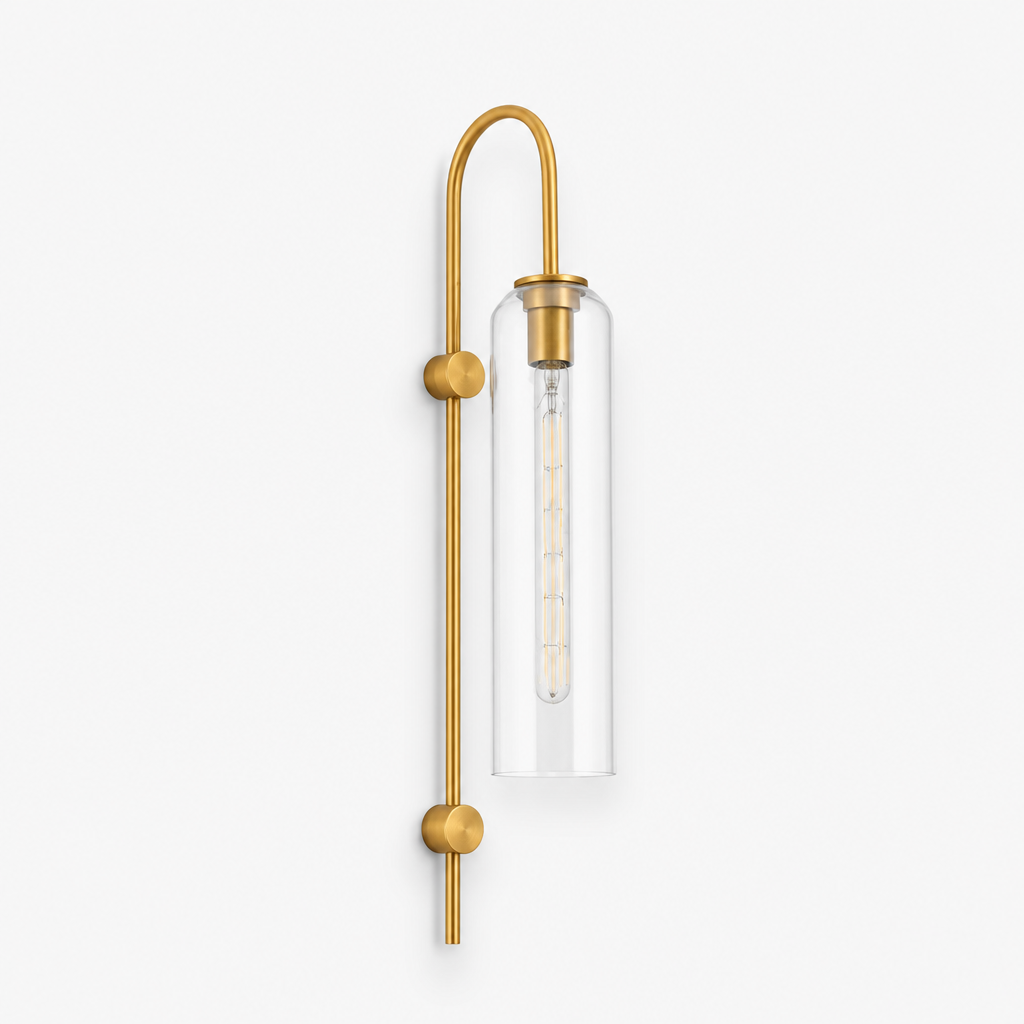 Applique Murale Verre Tube Nordic Design Ambre — photo produit fond gris