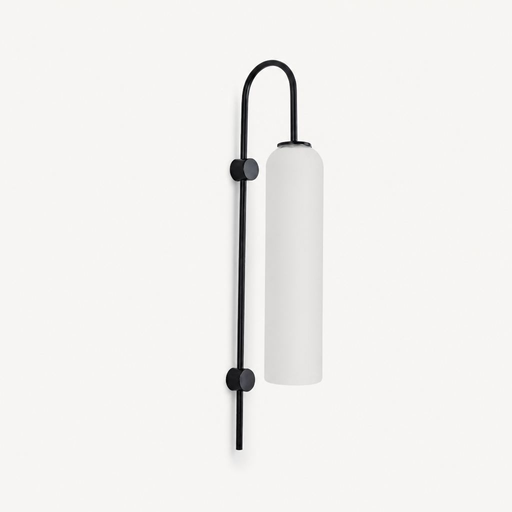 Applique Murale Verre Tube Nordic Design Blanc - B — photo produit fond gris