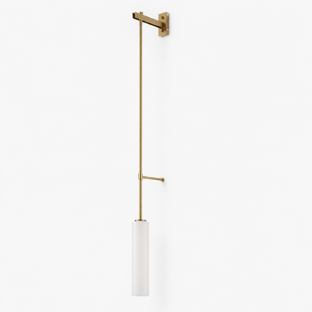 Applique Murale Verre Tube Nordic Design Blanc - C — photo produit fond gris
