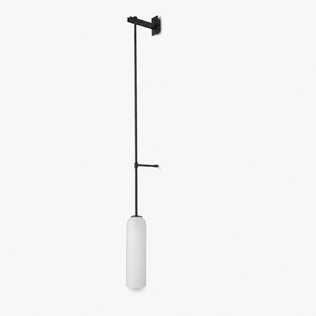 Applique Murale Verre Tube Nordic Design Blanc - D — photo produit fond gris