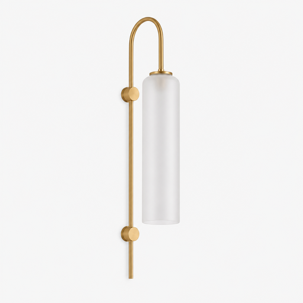 Applique Murale Verre Tube Nordic Design Blanc — photo produit fond gris