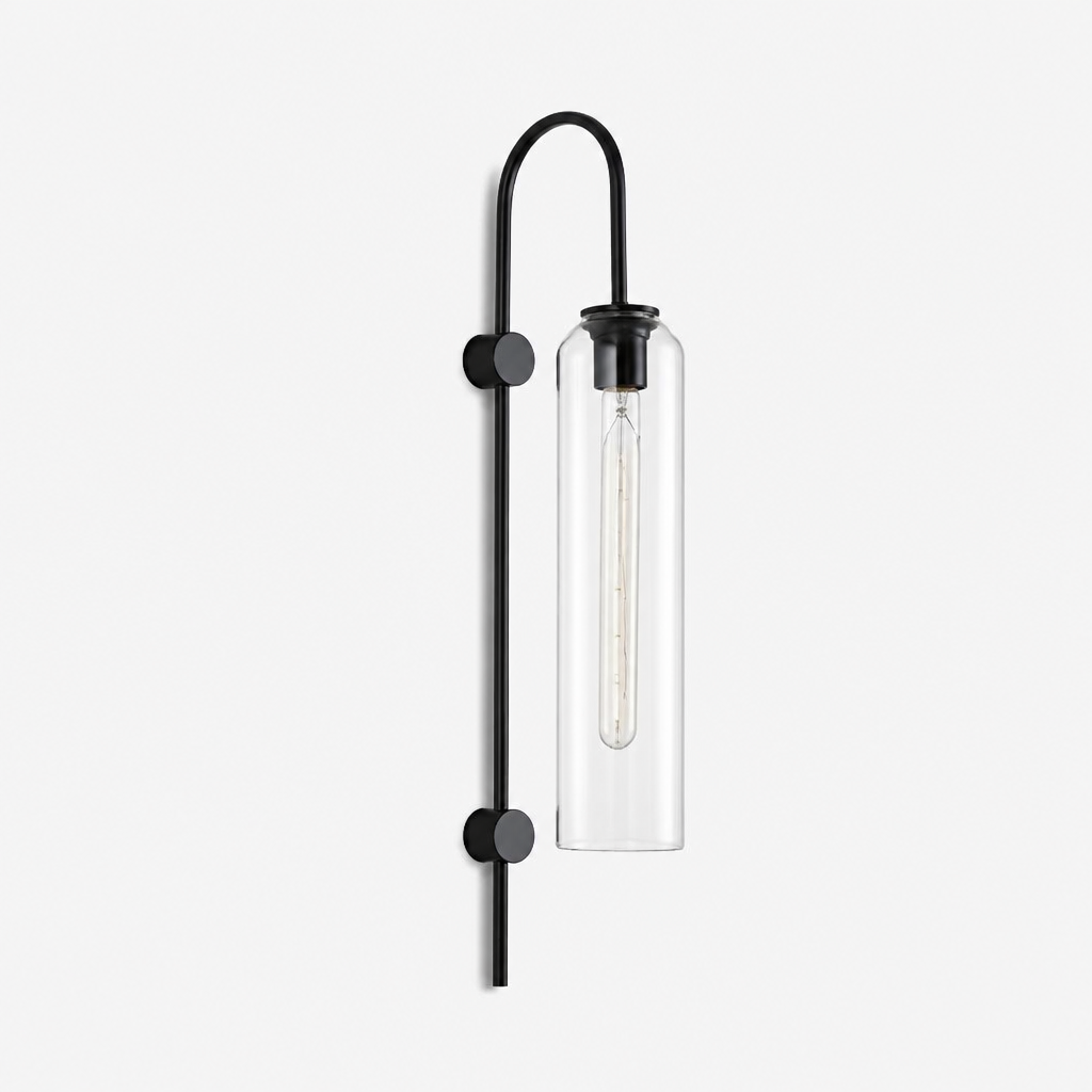 Applique Murale Verre Tube Nordic Design Transparent B — photo produit fond gris