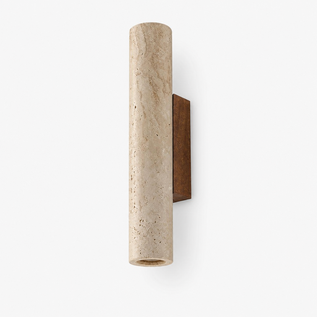 Applique Travertin Cylindre Wabi-Sabi — photo produit fond gris