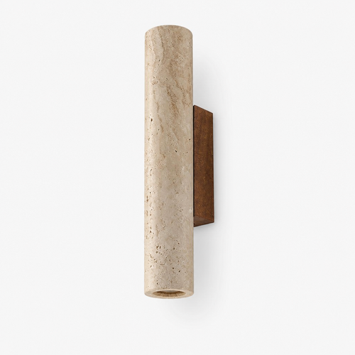 Applique Travertin Cylindre Wabi-Sabi — photo produit fond gris