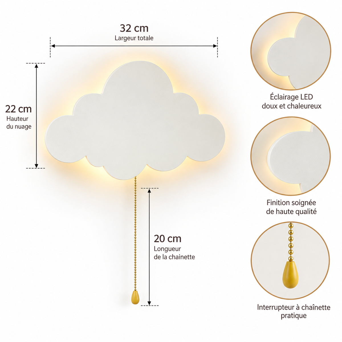 Veilleuse Nuage Murale