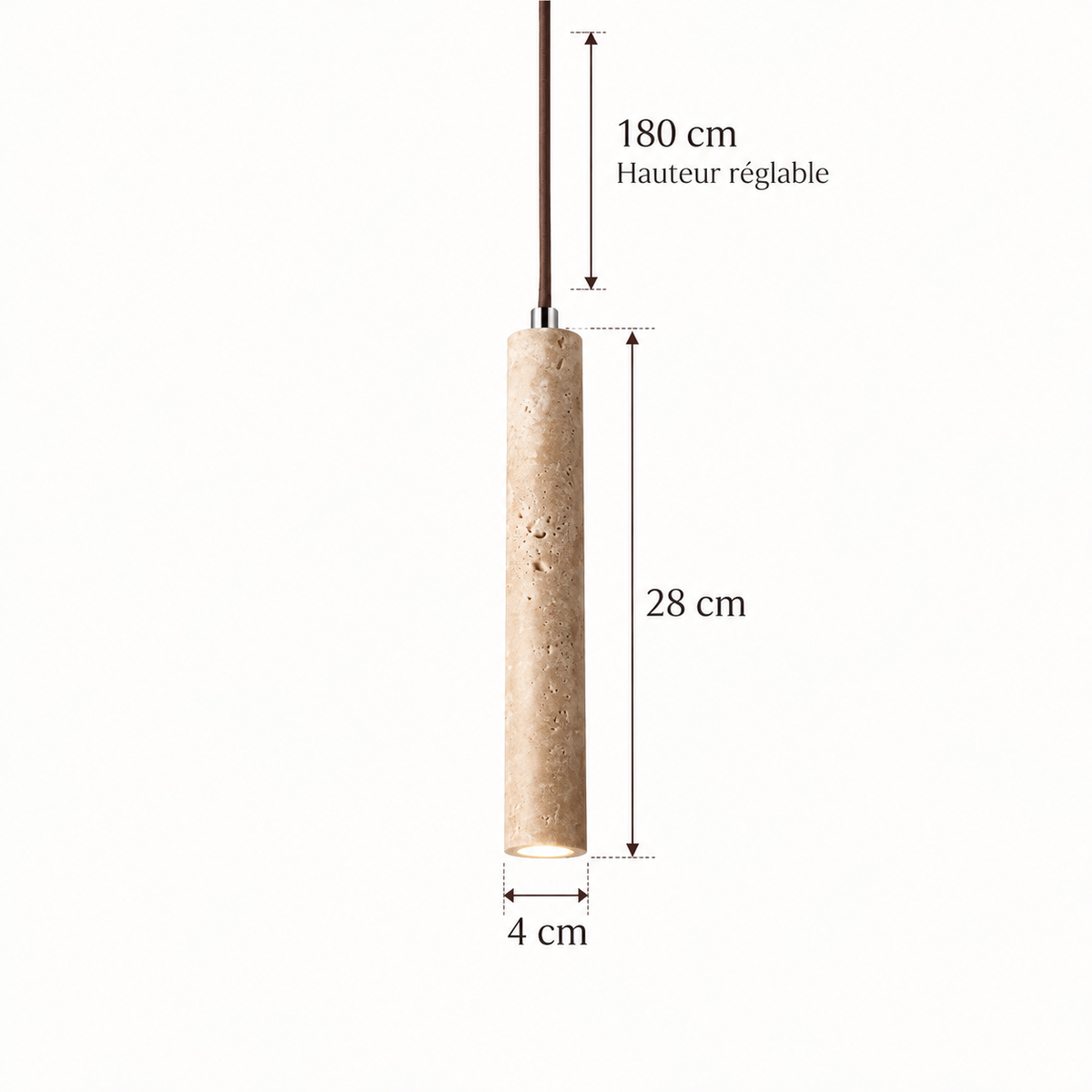 Suspension Travertin Cylindre