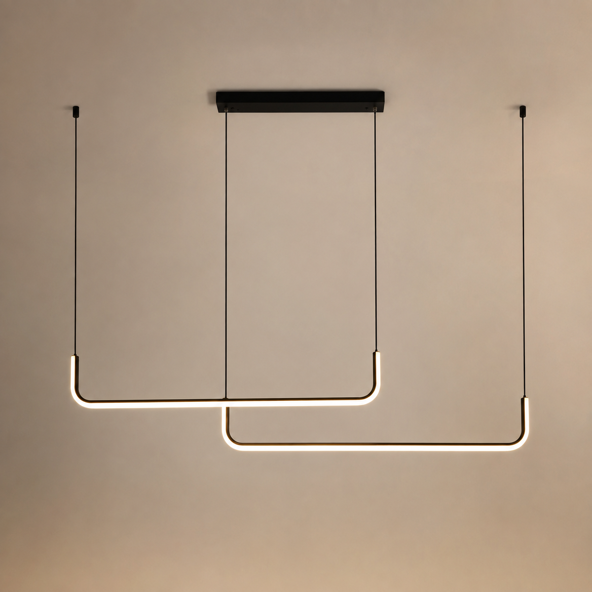 Plafonnier LED Noir Suspendu
