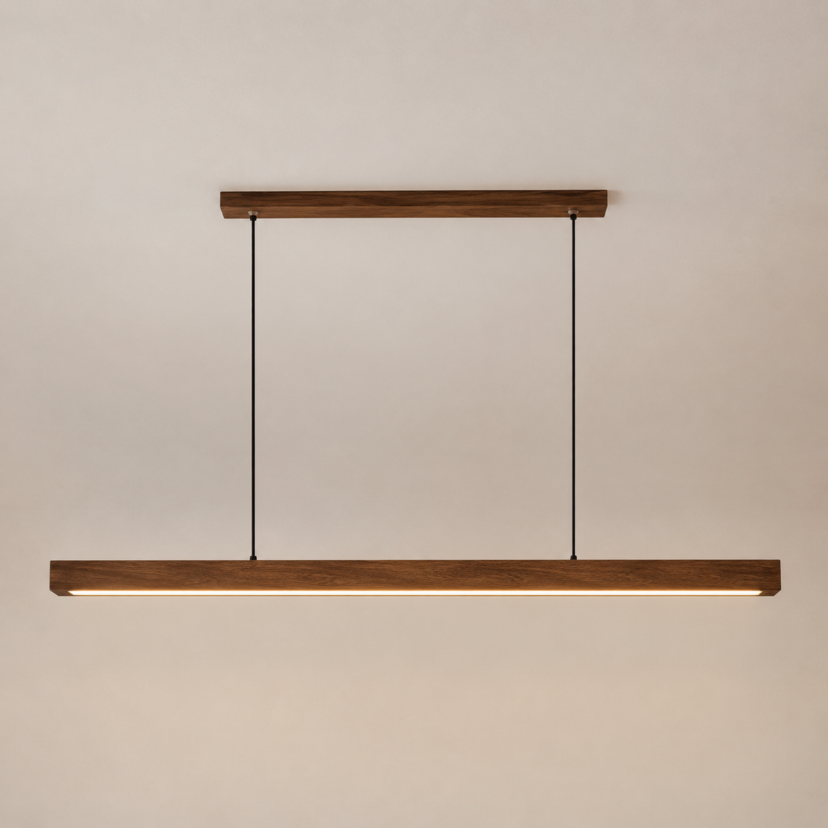 Luminaire Suspension en Bois Linéaire