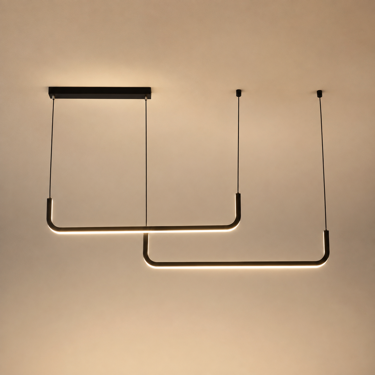 Plafonnier LED Noir Suspendu