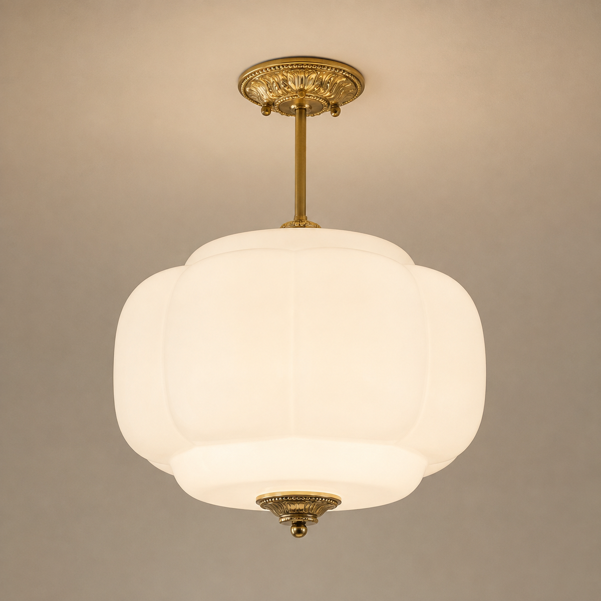Suspension Luminaire en Verre Opaline
