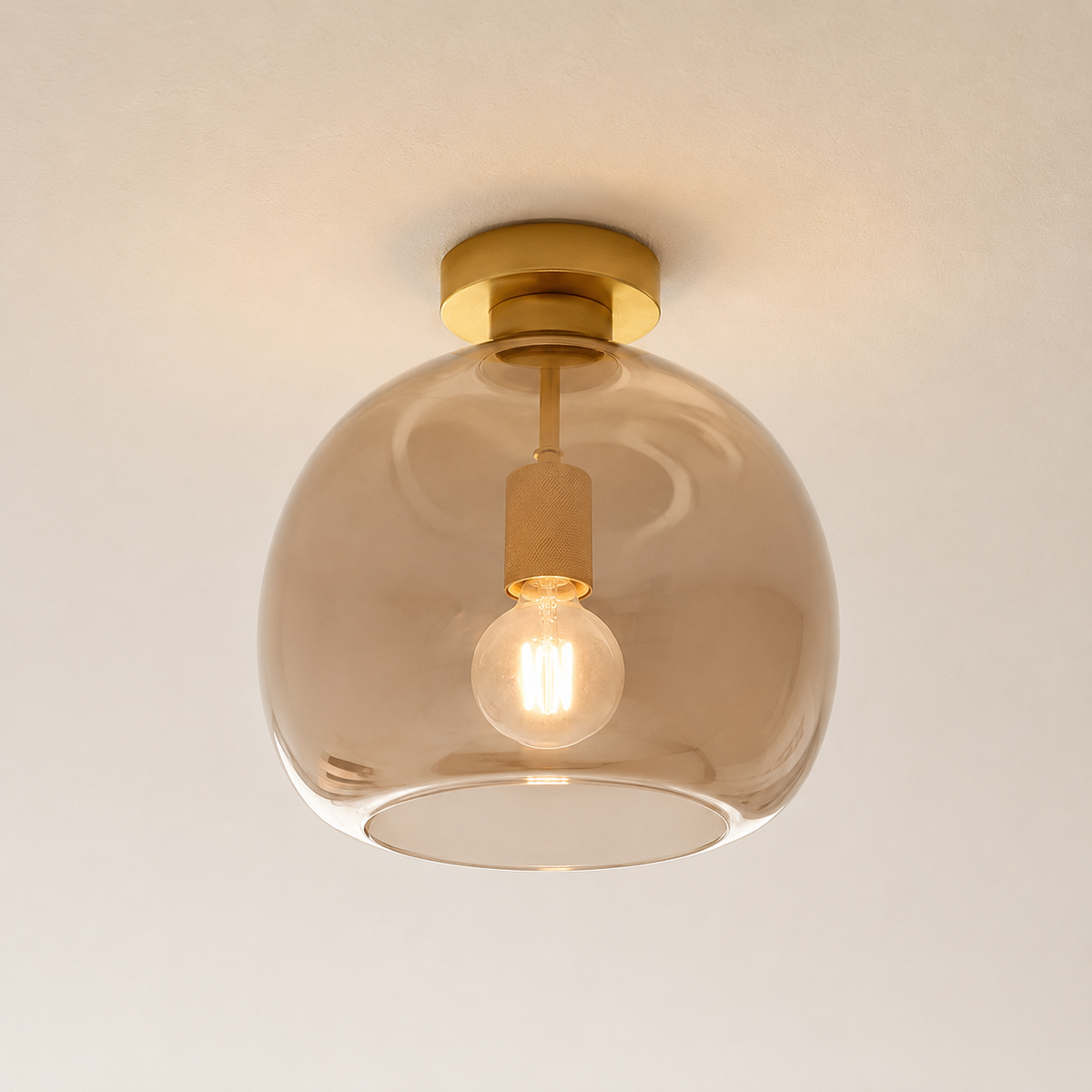 Plafonnier Verre Vintage Fumé