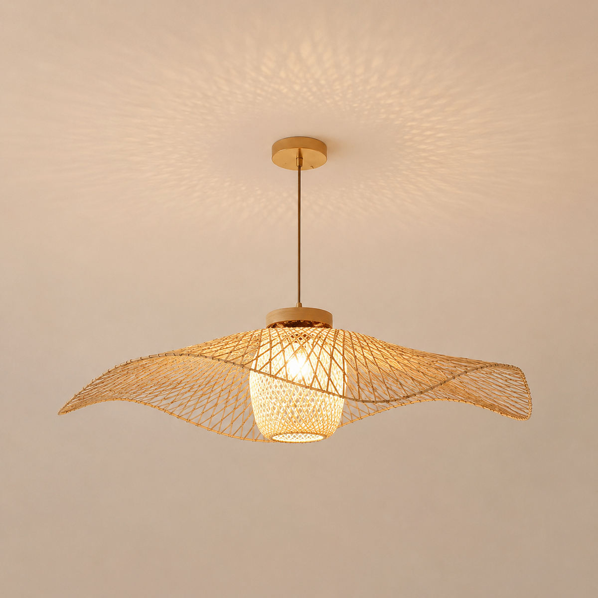 Plafonnier Rotin Bambou Naturel