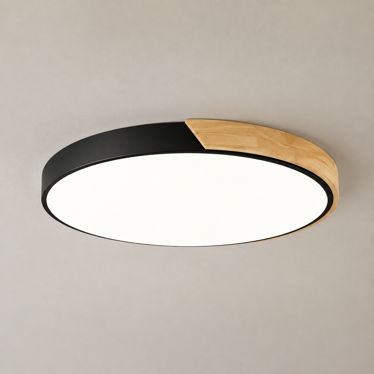 Plafonnier Cuisine Rond Bois et Métal