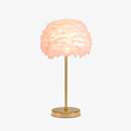 Lampadaire Plumes Cristaux Doré Rose — photo produit fond gris
