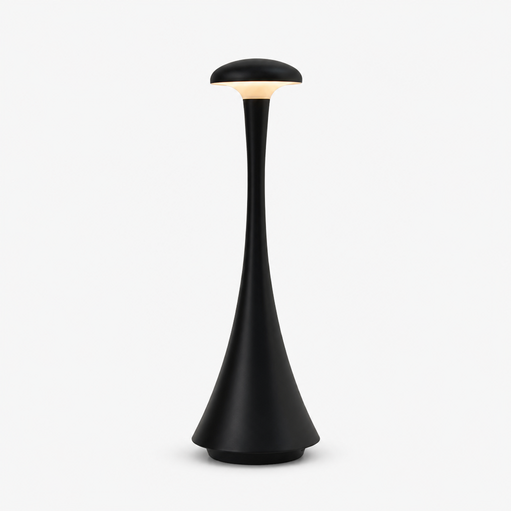 Lampe Champignon USB-C Rechargeable Noir — photo produit fond gris