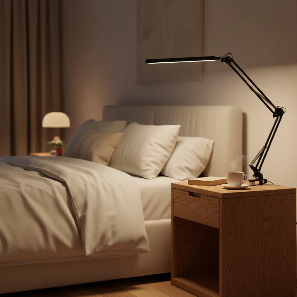 Lampe de Bureau Architecte Noir — mise en situation chambre