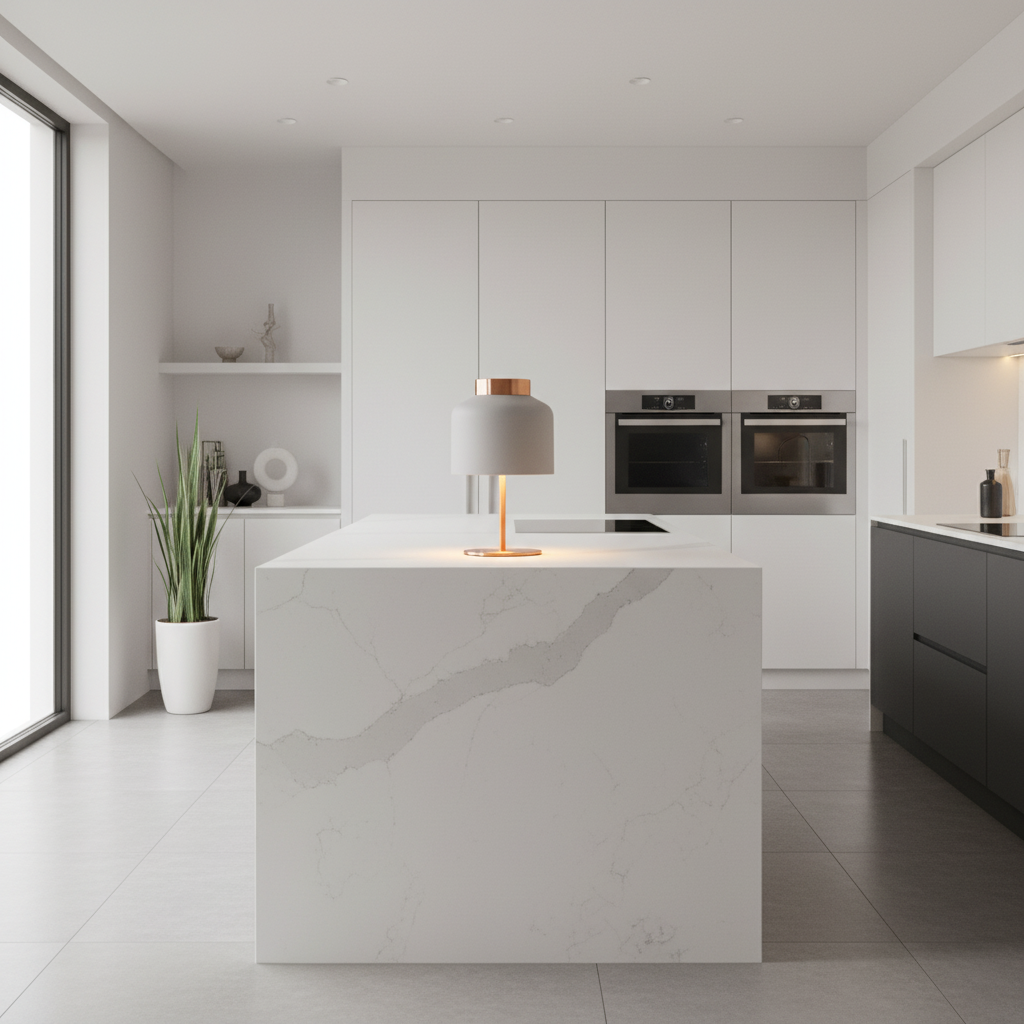 Lampe de Chevet Design Nordique Blanc — mise en situation cuisine