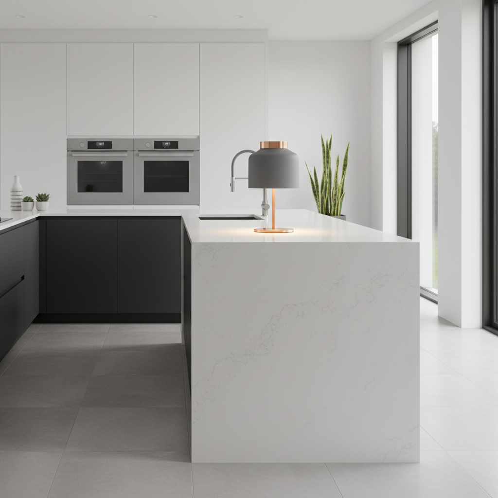 Lampe de Chevet Design Nordique Gris — mise en situation cuisine