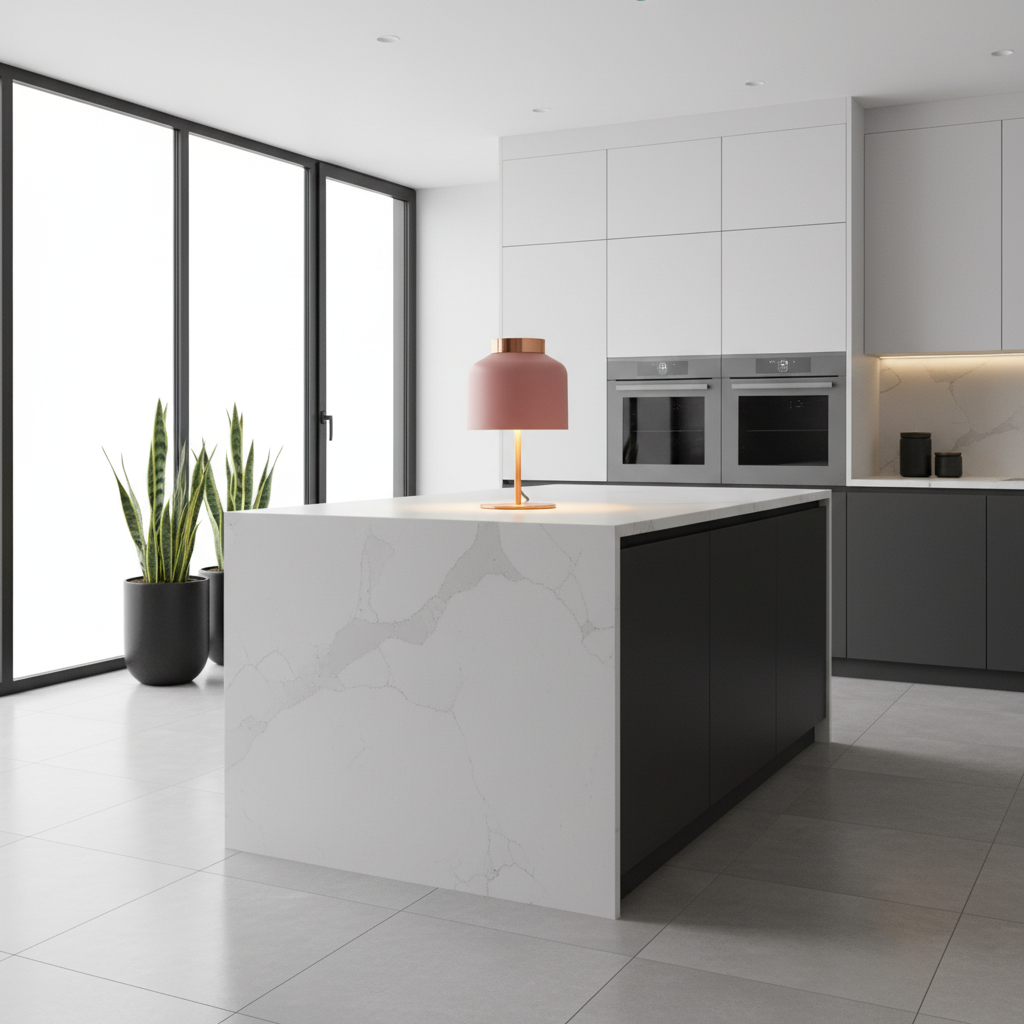Lampe de Chevet Design Nordique Rose — mise en situation cuisine