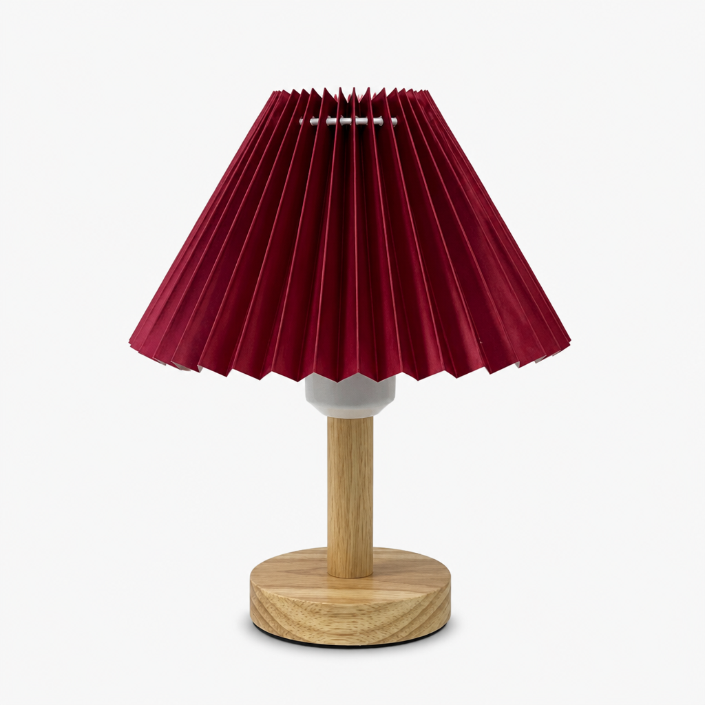 Lampe de Chevet Tactile USB Plissée Rouge — photo produit fond gris