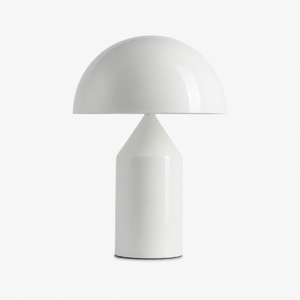 Lampe de Table Champignon Design Blanc S — photo produit fond gris