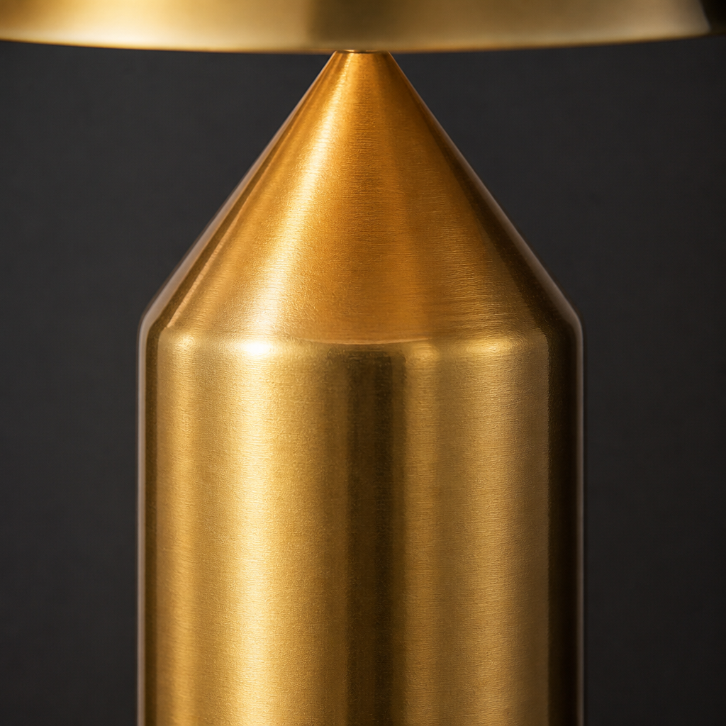 Lampe de Table Champignon Design Or S — gros plan détail matière et finition