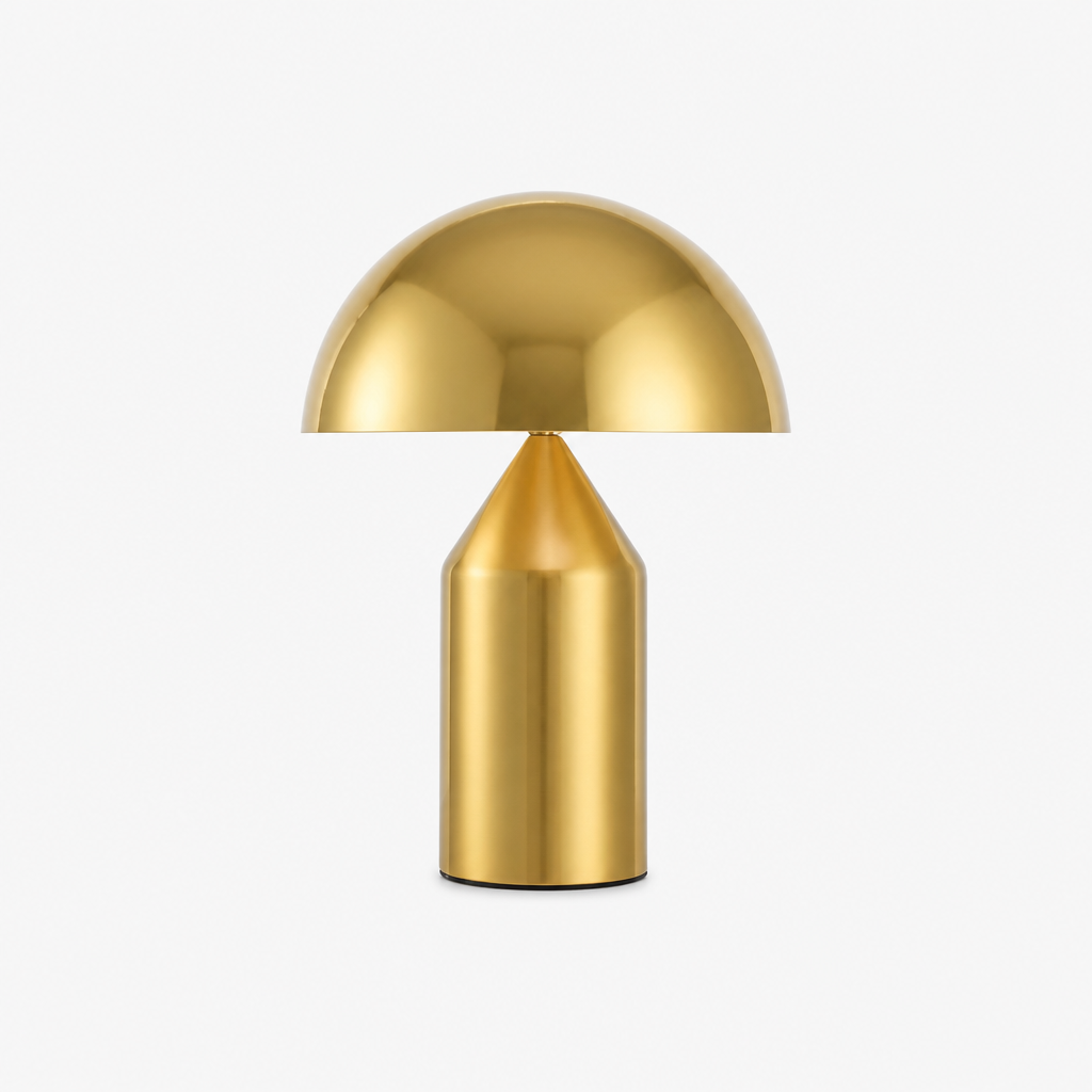 Lampe de Table Champignon Design Or S — photo produit fond gris