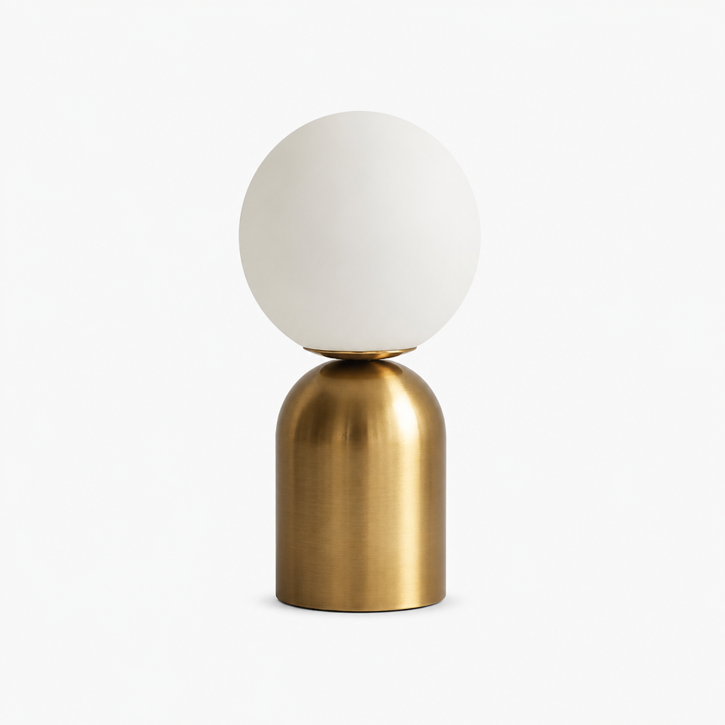 Lampe Design Boule Verre Laiton Nordic Sans chapeau — photo produit fond gris