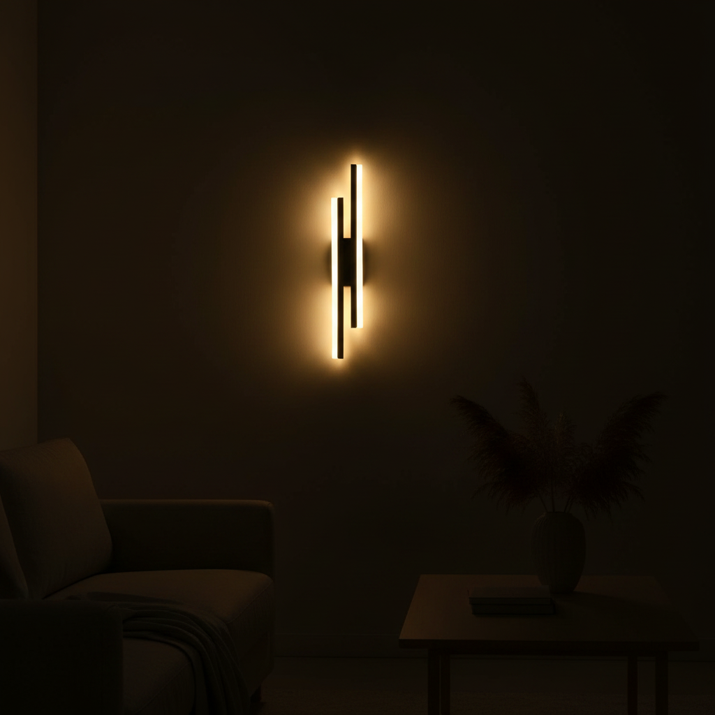 Lampe Design Murale — ambiance soir salon contemporain