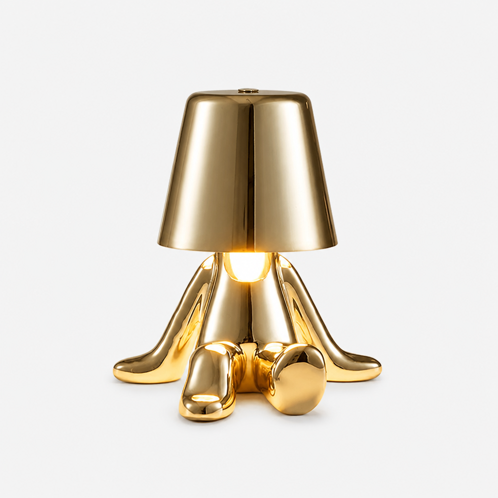 Lampe Statuette Tactile Dorée USB A — photo produit fond gris