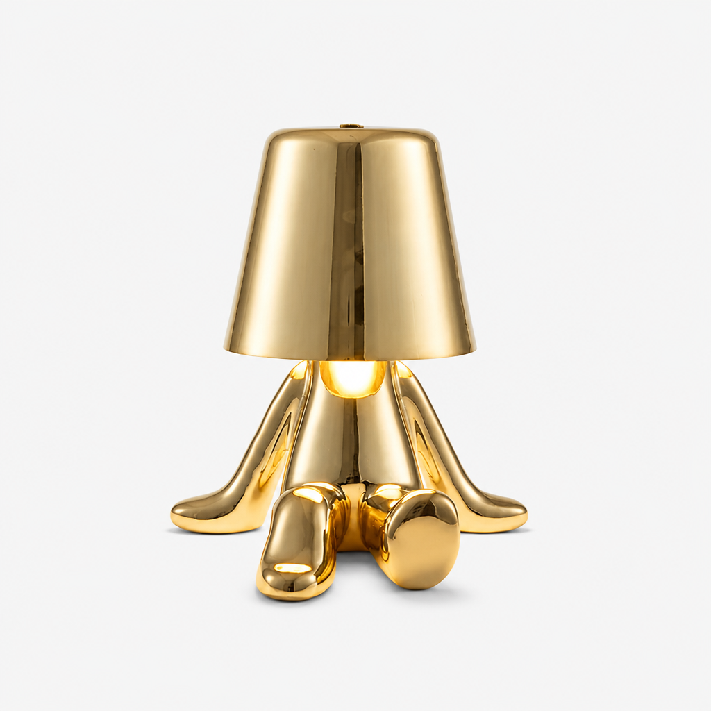 Lampe Statuette Tactile Dorée USB A — photo produit fond gris