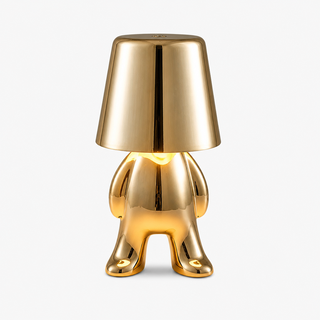 Lampe Statuette Tactile Dorée USB B — photo produit fond gris