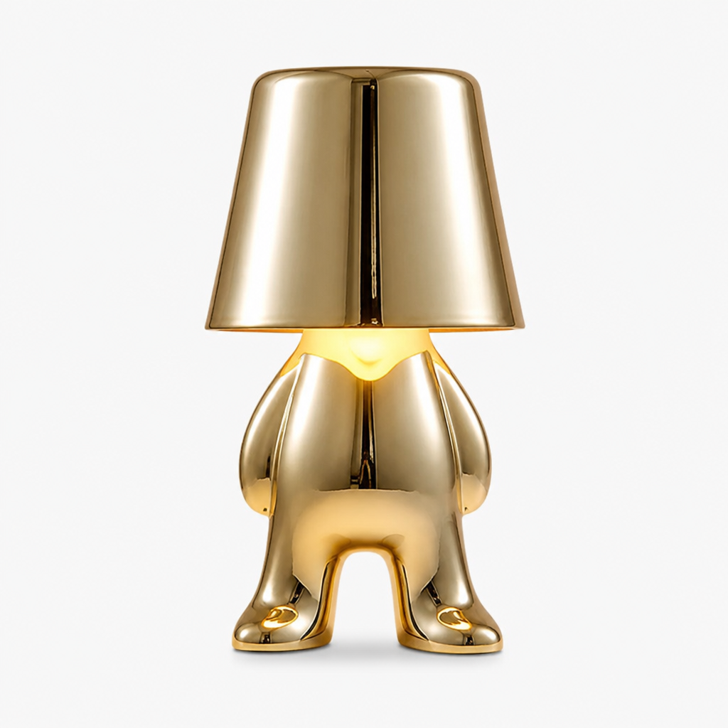Lampe Statuette Tactile Dorée USB B — photo produit fond gris