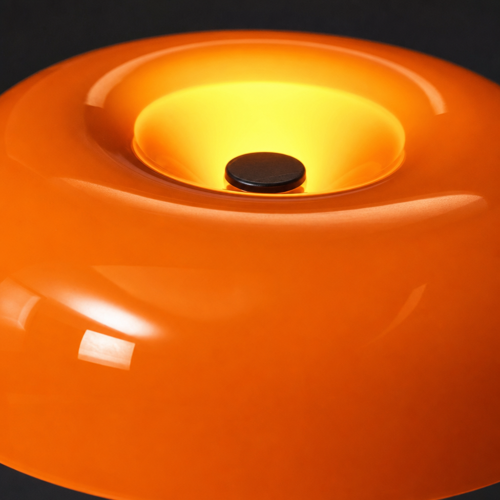 Lampe Tactile Sans Fil Orange — gros plan détail matière
