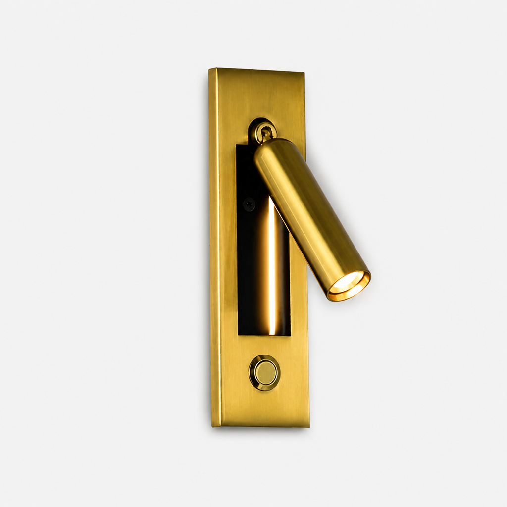 Liseuse Murale Encastrée LED Orientable Or Circulaire — photo produit fond gris