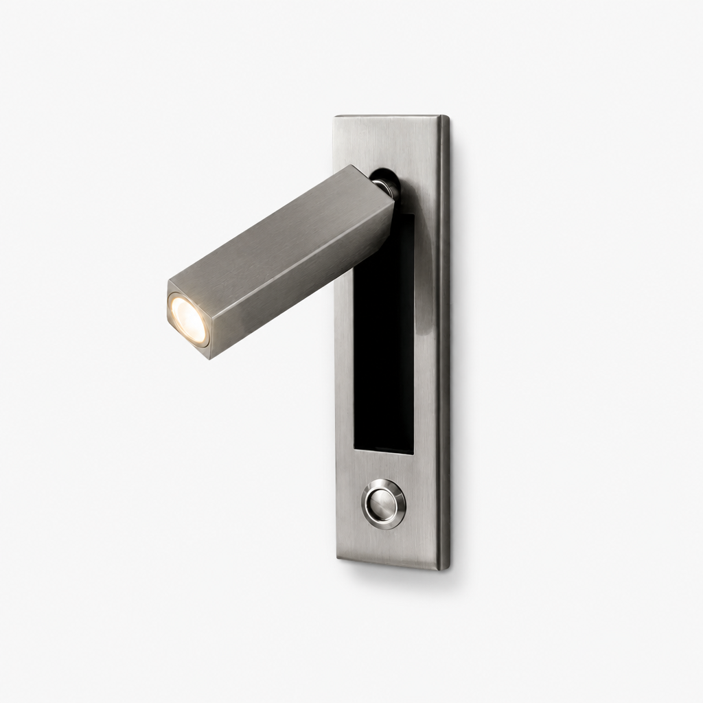 Liseuse Murale Encastrée LED Orientable Sable Rectangulaire — photo produit fond gris