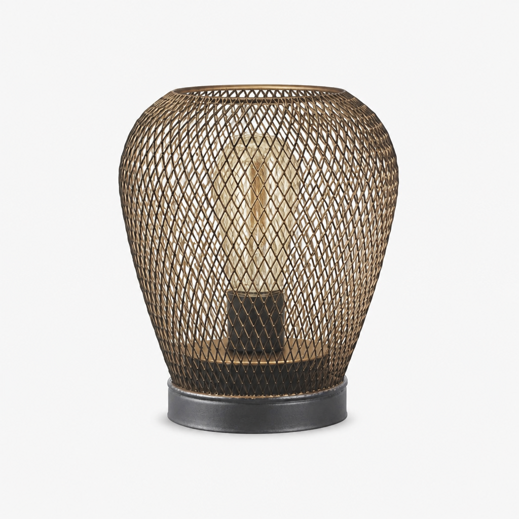 Lot 2 Lanternes Métal Grillage LED C — photo produit fond gris