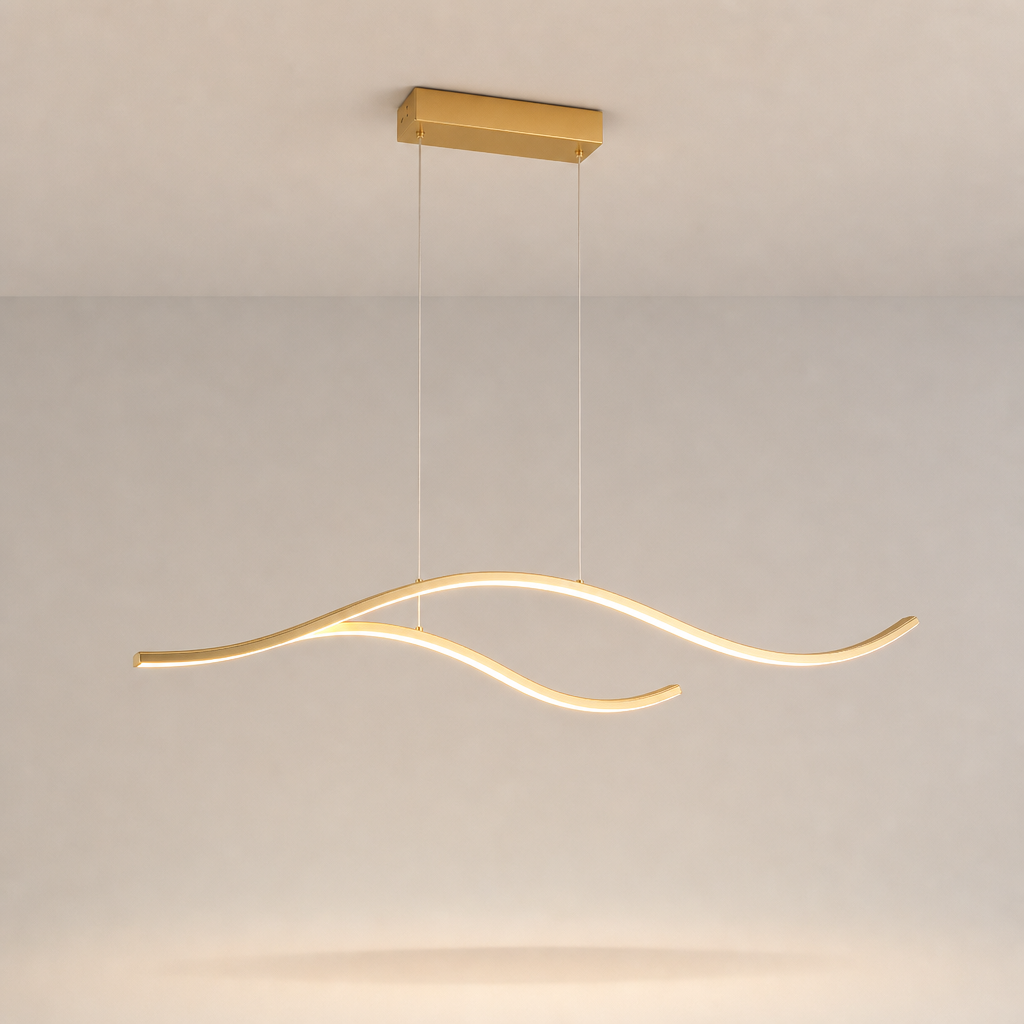 Lustre Barre Doré — photo produit fond gris