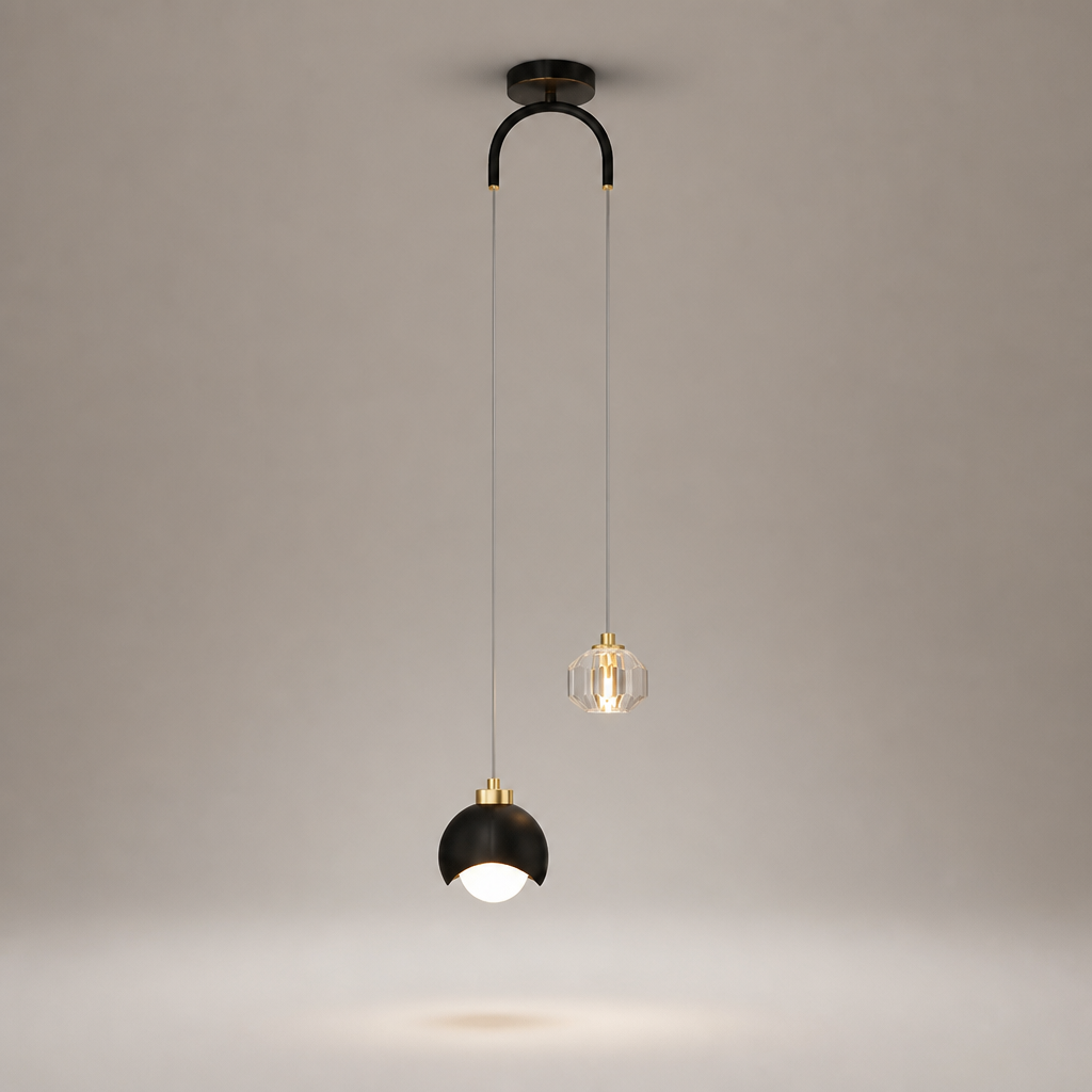 Lustre Cristal Noir — photo produit fond gris
